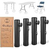 VinBee Folding Table Risers,Folding Table Leg Extenders,2-Levels Height Adjustable Risers for DIY &amp; Office,Dining,Standing Desk 4 Pack (7.7 inch)-Legs for Furniture