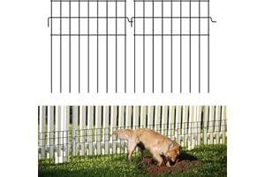 25 Panels Garden Fencing Animal Barrier, 25ft(L) x 13in(H) No Dig Decorative Fence,1.16in Gap Rustproof Metal Stakes Fence fo