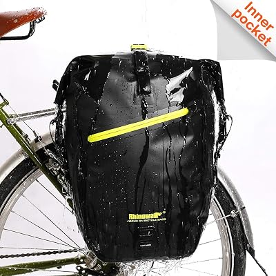 Rhinowalk 27L Waterproof Bike Pannier Bag with Shoulder Strap Green