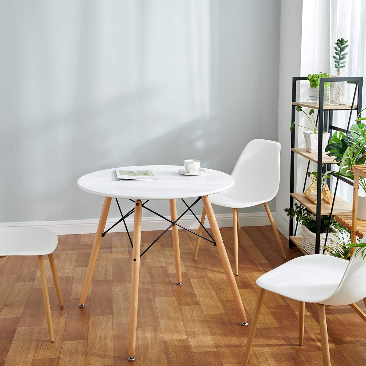 Round Dining Table White Pedestal Tables Coffee Table Eiffel Mid-Century Modern Style - Tables