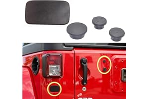 COUSDUOBE (Combo Pack) 3 Pieces Wrangler Tailgate Plugs and 1 Piece Wrangler RearLicense Plate Deletion Panel Compatible for 2007-2018 Jeep JK JKU Easy to Install Without Tools