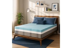 Sure2Sleep Gel Swirl Memory Foam Mattress Topper - 3 Inch, Pressure Relieving, Cooling Comfort - Made in The USA & CertiPUR-US Certified - Softens Firm Beds and Extends Mattress Life - Twin XL Size