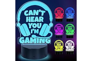 LUOHERE Graduation Gifts for Him Her Gamer Easter Basket Stuffers Boyfriend Year Old Boys Girls Birthday Gifts Dad Son Husband Gamer Lover Christmas Gift LED Light Up Acrylic Gaming Night Light Lamp