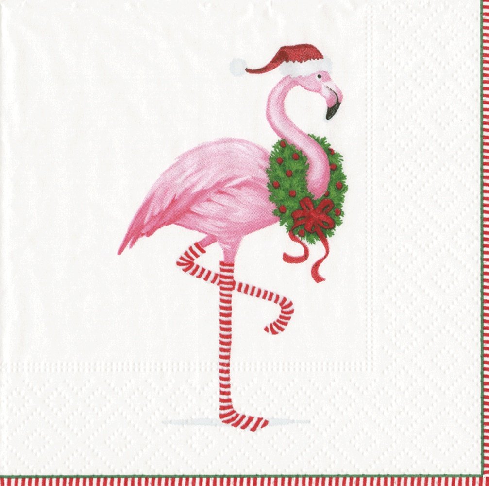 Entertaining with Caspari Christmas Flamingo Cocktail