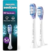 Philips Sonicare G3 Brush Heads, 2-Pack, 6 Month Supply, White | 1000% More Plaque Removal, 7x Healthier Gums&sup1;, BrushSync Reminder, Up To 62,000 Bristle Movements/Min, HX9052/77