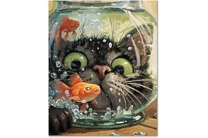 Paint by Numbers Adult Kit Cat, Paint by Numbers Cat, Peinture a Numero Adulte, Easy DIY Craft Kits for Adults Gift Home Wall