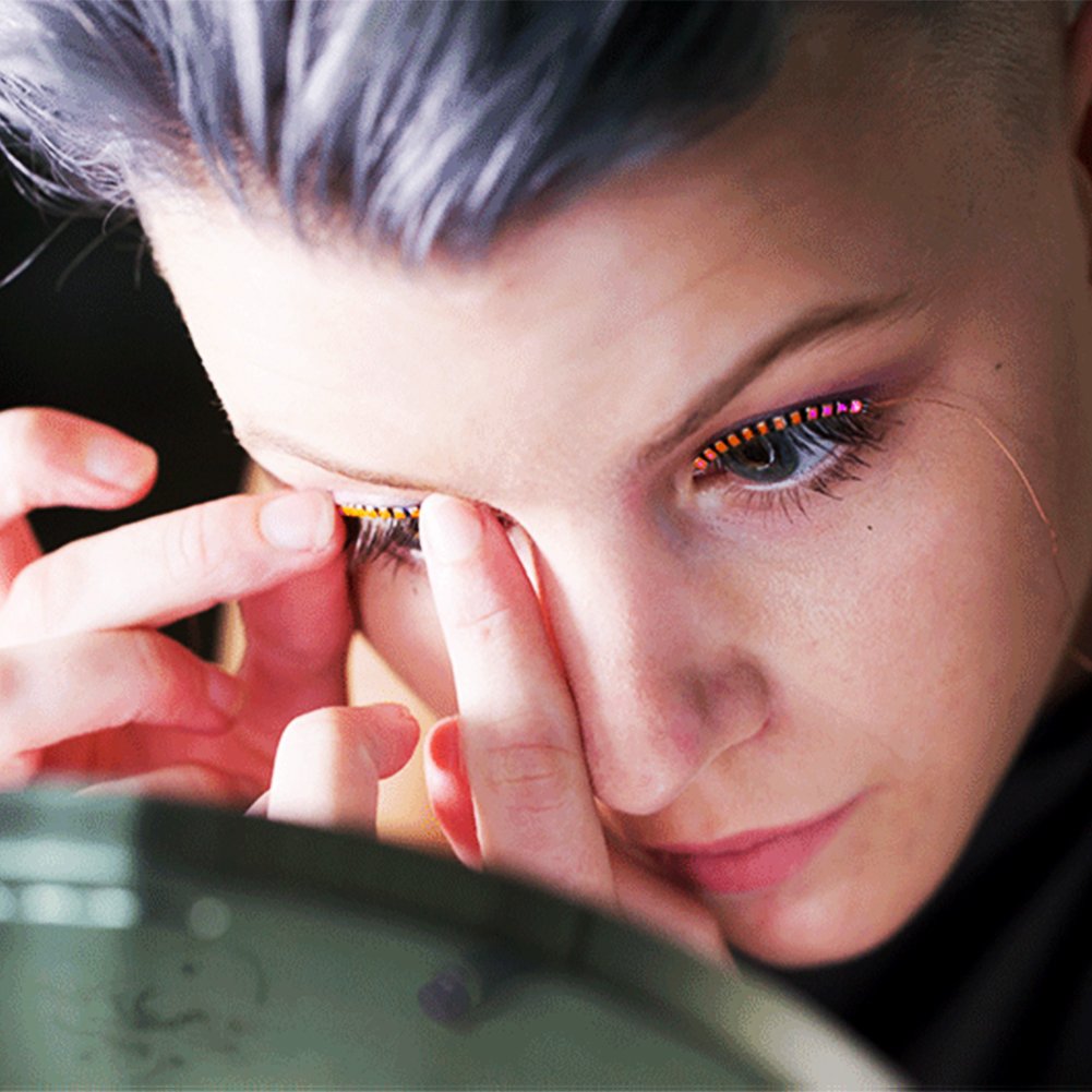 Homate LED Eyelashes, Waterproof LED Light F. Lashes Luminous Shining Charming Eyelid Tape with 7 Modes to Switch for Party Bar Night Club Concerts Birthday Gift Halloween