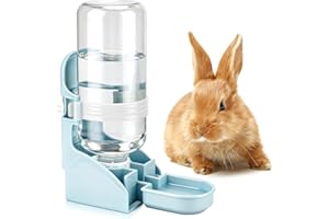 Rypet Rabbit Water Bottle No Drip - 17oz Hanging Water Fountain Automatic Dispenser Pet Cage Water Feeder for Bunny Chinchilla Guinea Pig Hedgehog Ferret Blue