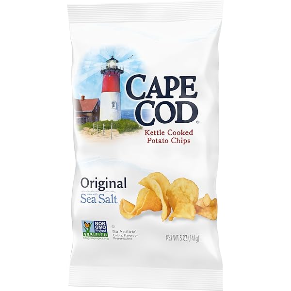 CAPE COD, KETTLE COOKED POTATO CHIPS ORIGINAL SEA SALT, 5 OUNCE