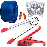 Packaging Banding Strapping Kit, Pallet Poly Strapping Kit | Tensioner Tool Sealer, Banding Tool, 4000" Length x 1/2" Wide PP Packaging Strapping Banding Belt,100 Metal Seals