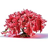POPWOW Heart Tree Pop Up Card, Love 3D Popup Greeting Cards, Gifts for Birthday, Mothers Day, Anniversary, Valentines Day, Mom, Wife, Girlfriend, Sister, 5x7 - Includes Envelope And Message Note
