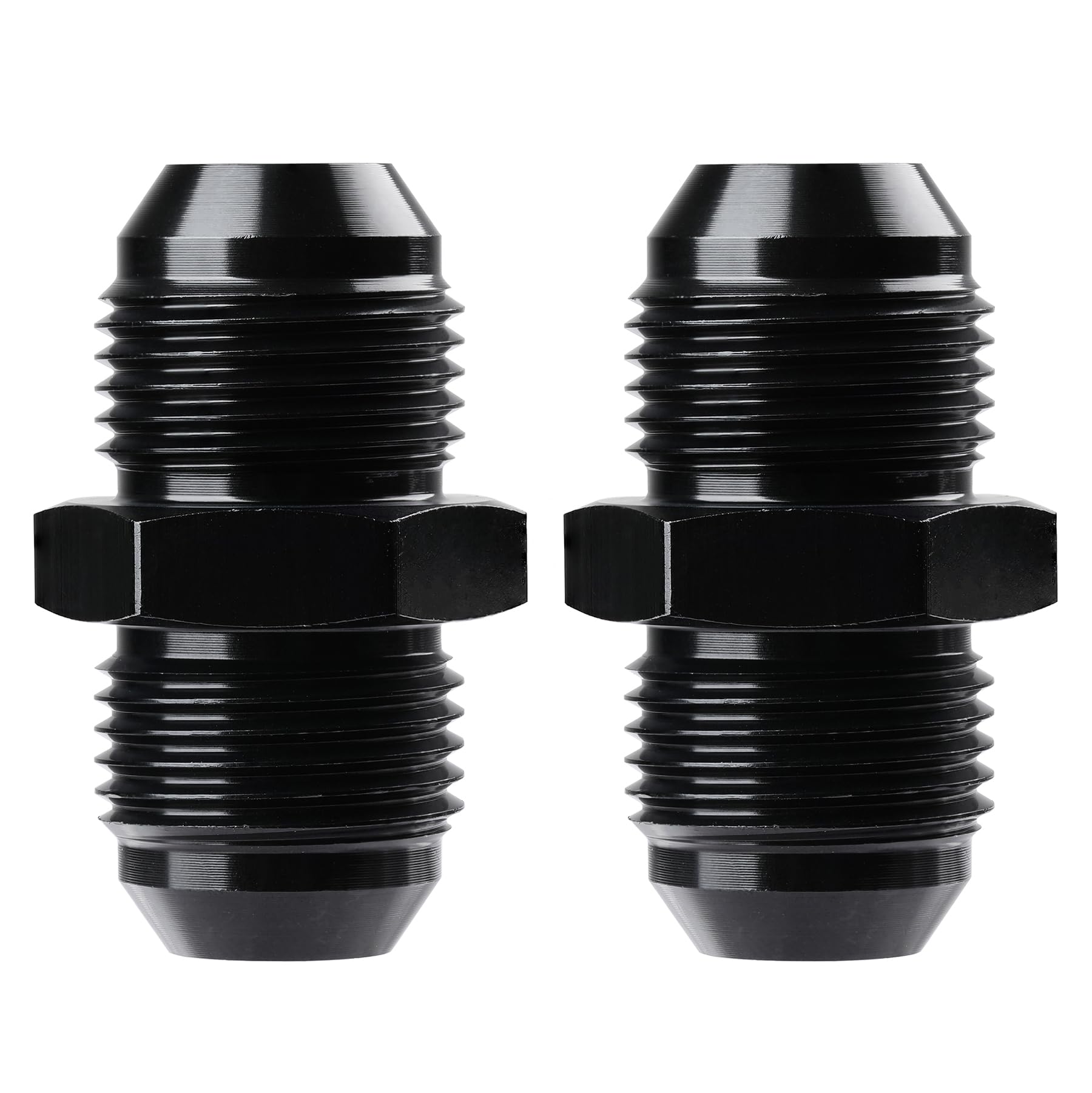 Photo 1 of Ucreative 8AN to 8AN Male Flare Coupler Union Straight Fuel Hose Fitting Black (2PCS)