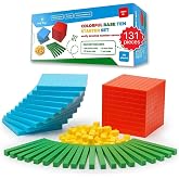 Simply magic 131 PCS Base Ten Blocks for Math - Math Counters - Math Cubes | Base 10 Math Manipulatives K-3, Place Value Blocks 1st 2nd 3rd Grade, Number Blocks Kindergarten, Counting Blocks for Math
