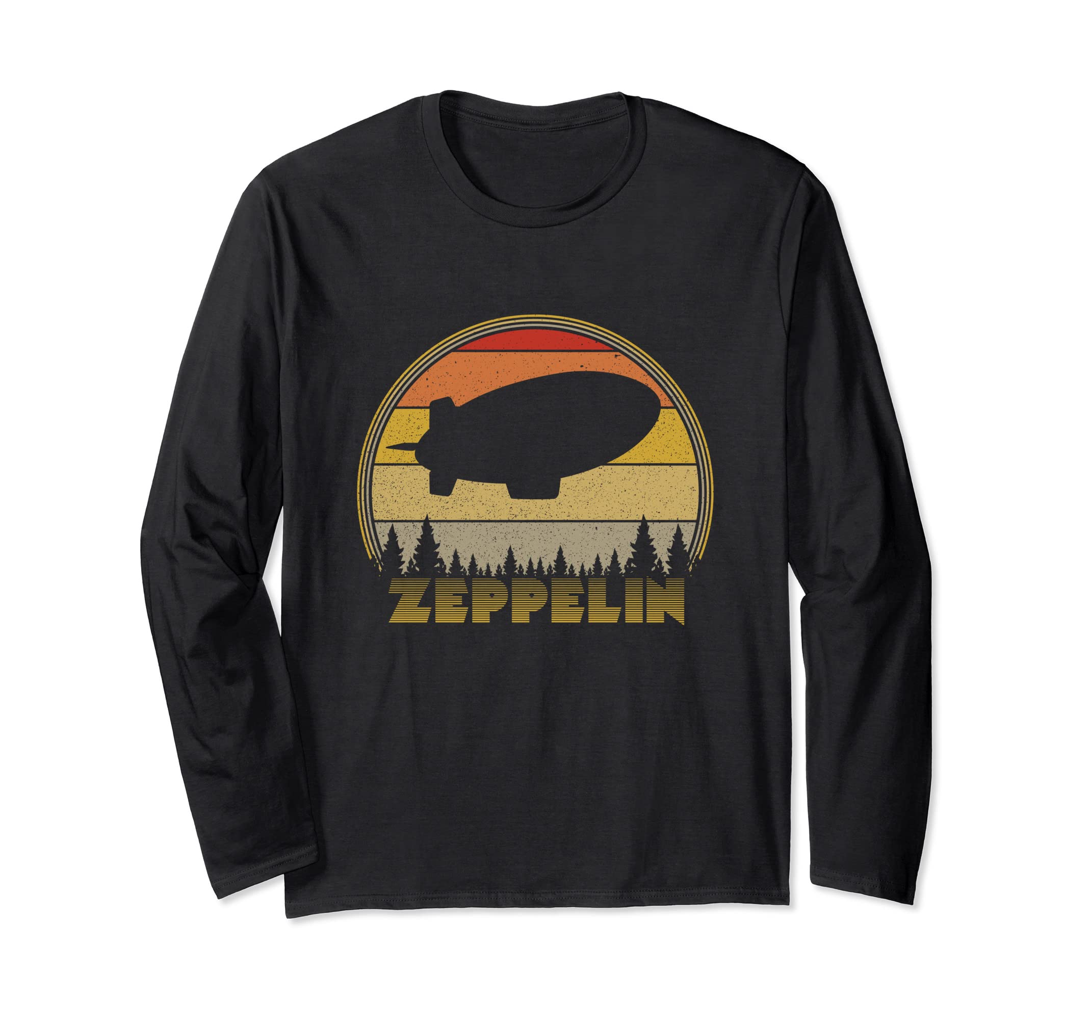 Photo 1 of Zeppelin Retro Vintage Sunset 70s 80s Distressed Dirigible Long Sleeve T-Shirt / M