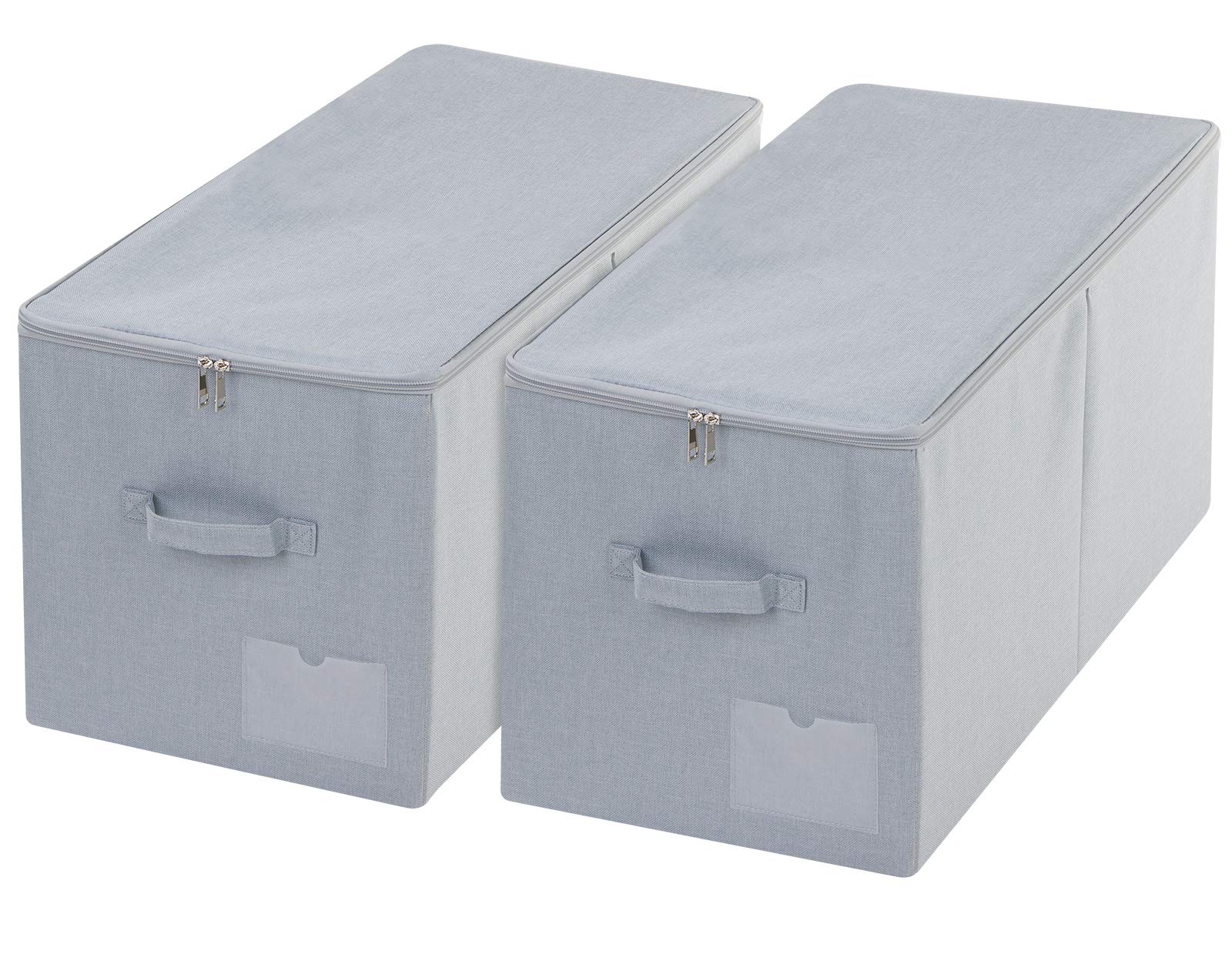 Amonsen Pack of 2, Stackable Rigid Storage Containers, Fits Most Wardrobe Closet, Light Gray