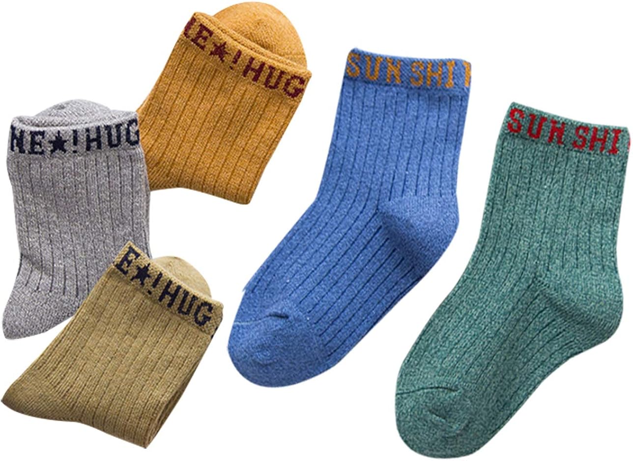 Happy Cherry Calzino Cotone Bambini Traspirante 5 Paia Calzini Confortevole Bambino Bambine