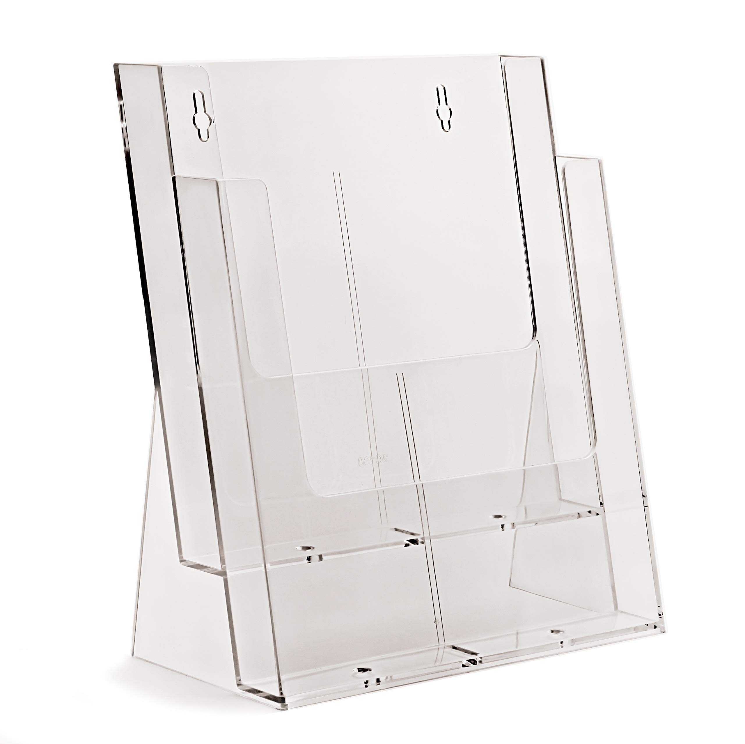 taymar 2C230X Table Brochure Stand, DIN A4, 2 Levels, Transparent, Without Divider