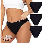 Period Underwear for Women Heavy Flow Nylon Menstrual Panties for Teens, Black,XX-Large