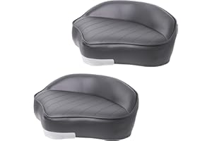 Vancus Casting Seat for Boat, Marine Grade Universal Pro Casting Fishing Bass Boat Seats Bike Butt Chair, Black, 2-Pack