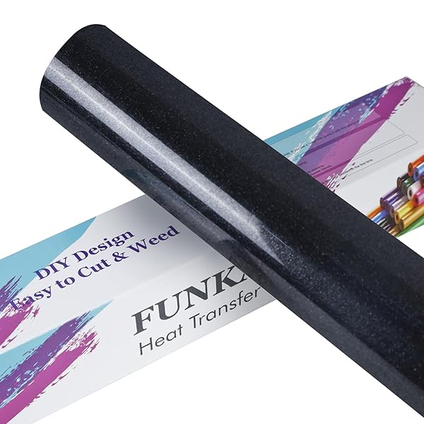 FUNKAKA GLITTER GREEN HTV HEAT TRANSFER VINYL ROLLS,...