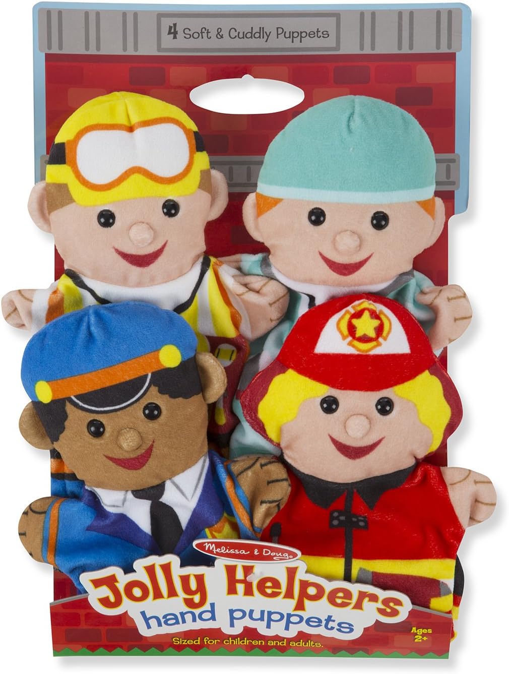 Melissa & Doug Jolly Helpers Hand Puppets | Puppets & Theaters | Soft Toy | 2+ | Gift for Boy or Girl