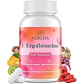 Nokuba L-Ergothioneine with Collagen Peptides, Hyaluronic Acid | 2X Antioxidant of Glutathione | 11-in-1 Collagen Supplement for Women | Skin, Brain, Immune, Cognitive Support | 60 Capsules