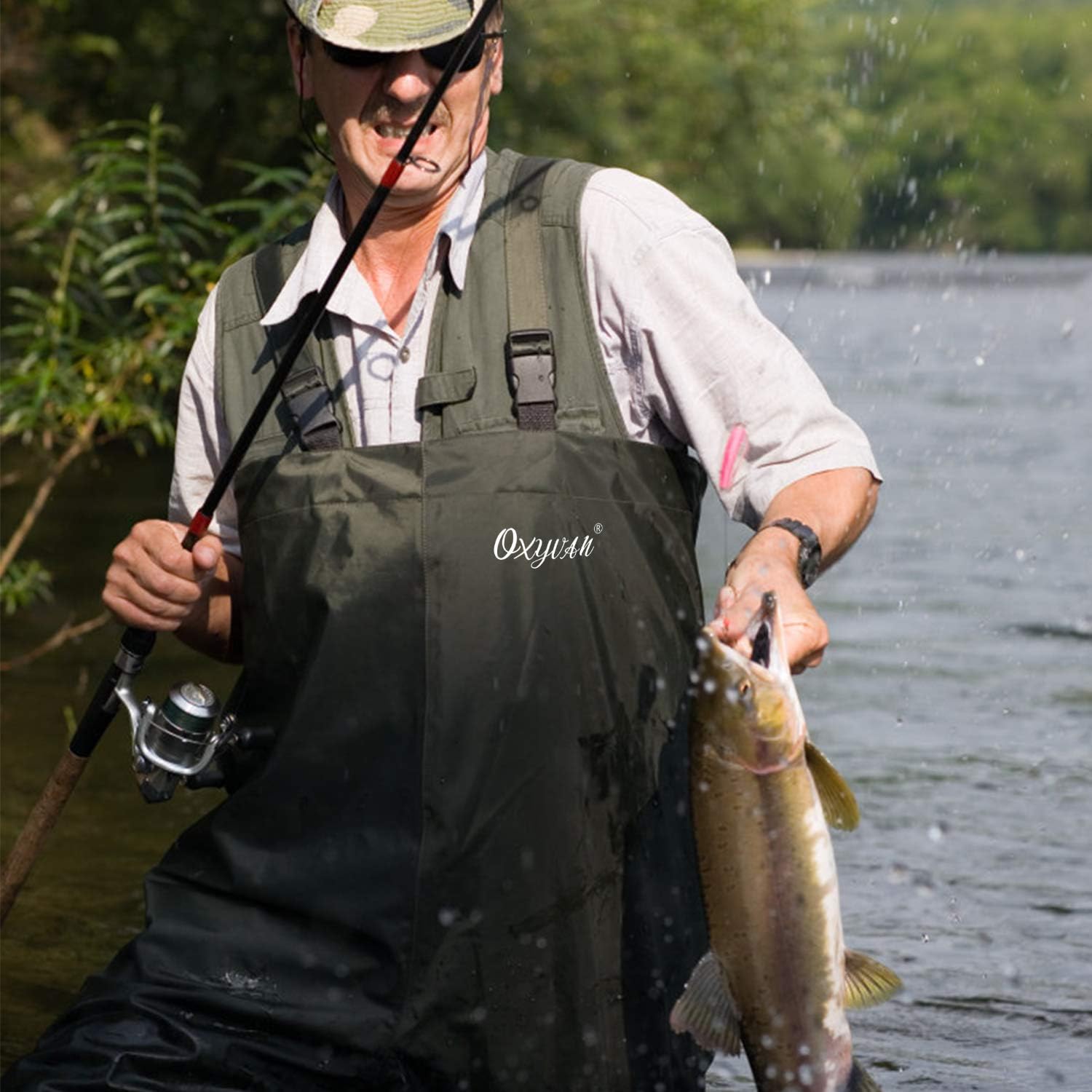 OXYVAN Waders Waterproof Lightweight Fishing Waders with Boots Bootfoot Hunting Chest Waders for Men Women : Sports & Outdoors