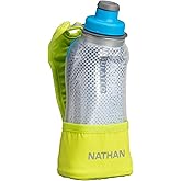 Nathan Running Handheld Water Bottle Adjustable No-Grip Quick Squeeze Lite Hand Strap. Reflective Hydration