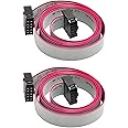 Gikfun 2PCS Flat Ribbon Cable 2.54mm Pitch 2 Row 10 Pin Female to Female Wires IDC Ribbon Connector for Arduino EK1282