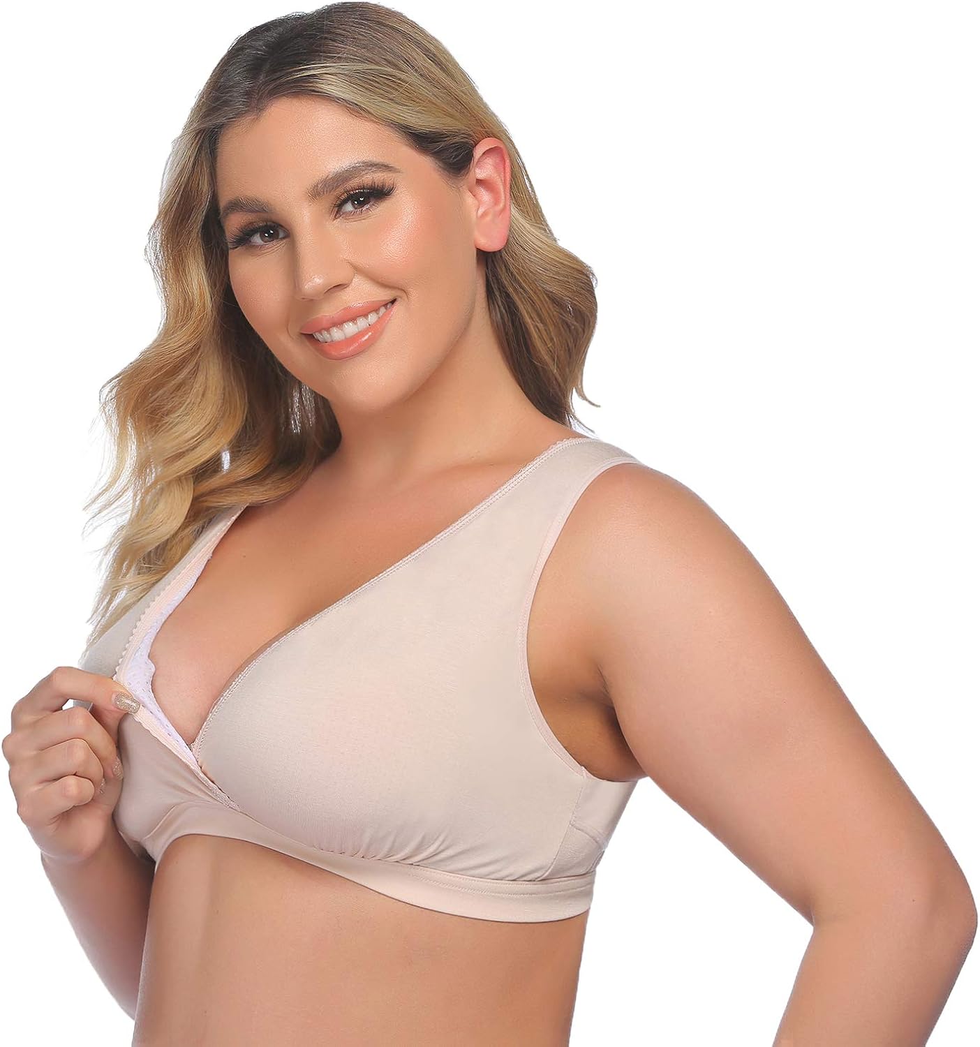 Ekouaer 2 Pack Nursing Sleep Bra Breastfeeding Bras Wireless Maternity Wide Band Shoulder Straps Bra at  Women’s Clothing store