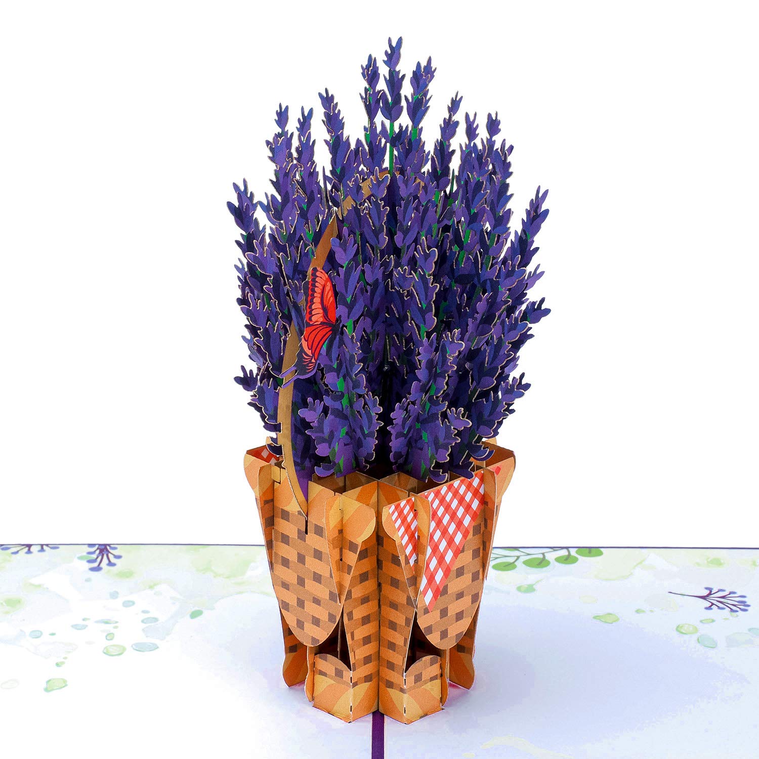 Paper Love 3D Lavender Pop Up Card, Valentines Day Pop Up Cards 5"x7"