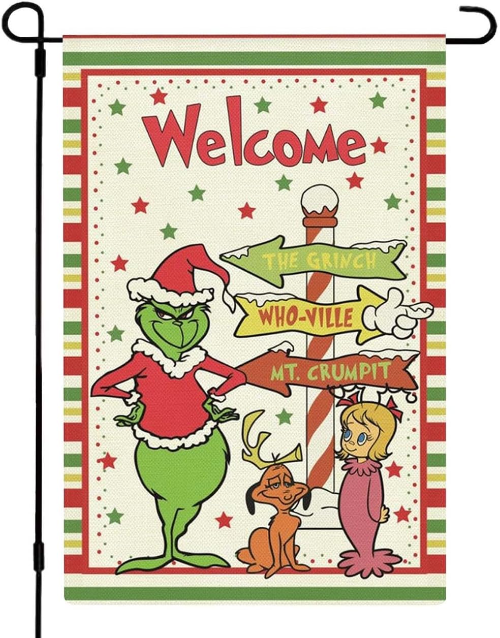 Flags - Merry Christmas Welcome Garden Flag Fall Winter Garden Flags Halloween Xmas Decorative Outdoor Yard Burlap Flags 12x18 In G6818