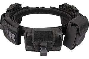 VAV YAKEDA YAKEDA Tactical Battle Belts for Men- Quick Release Trigger Airsoft Belt Heavy Duty Belts with Pouches 7 PCS