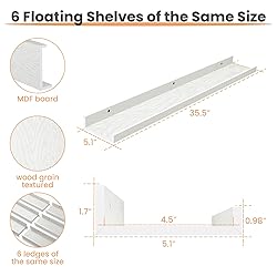 upsimples Floating Shelves for Wall, Wood Mounted