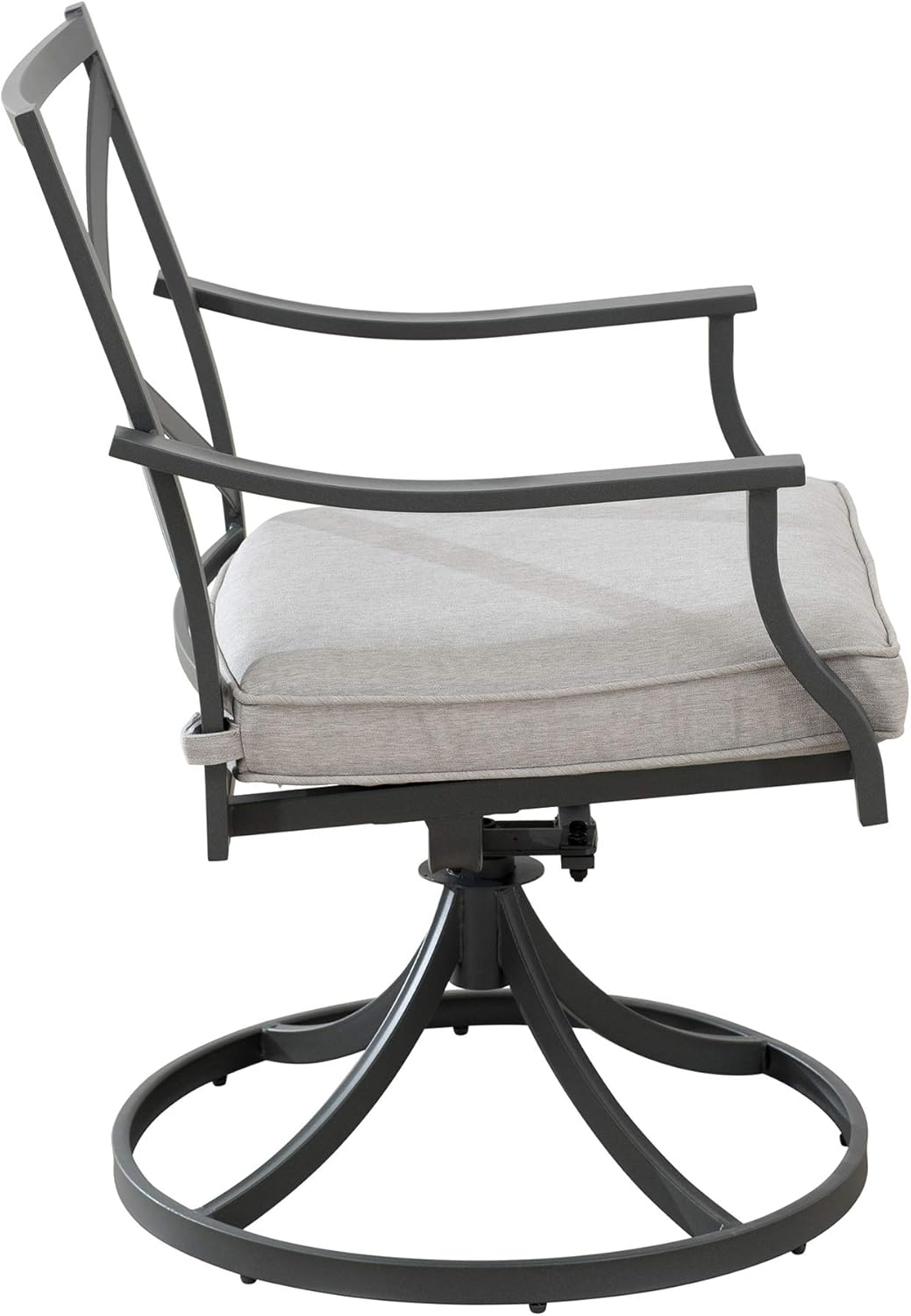  Brand - Ravenna Home Archer Steel-Framed Outdoor Patio Swivel Dining Chairs, Set of 2, 35"H, Gray : Garden & Outdoor