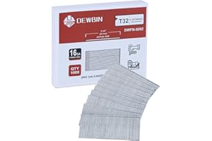 DEWBIN 16 Gauge Finish Nails, 1000 Cts 1-1/4-Inch Galvanized 16GA Finish Nails, Small Straight Finishing Nail for Woodworking, Upholstery, and Framing Projects