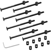 Biaungdo M6 x 100mm Bunk Bed Bolts, Black, 12 Pcs | Hex Drive Socket, Furniture Barrel Screws Bolt Nuts, Furniture Crib Baby Bed Bolt, With Wrench