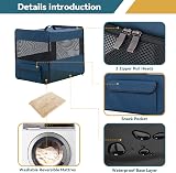 Petsfit Lightweight Foldable Dog Travel Crate Large Blue with Mat view 4