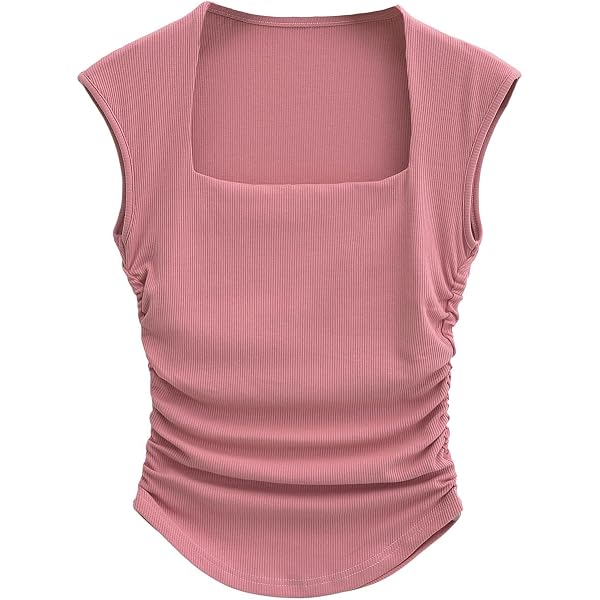 WearAll Women’s Tie Up Crop Top – Casual Stretch Short Sleeve Open Top - View #3