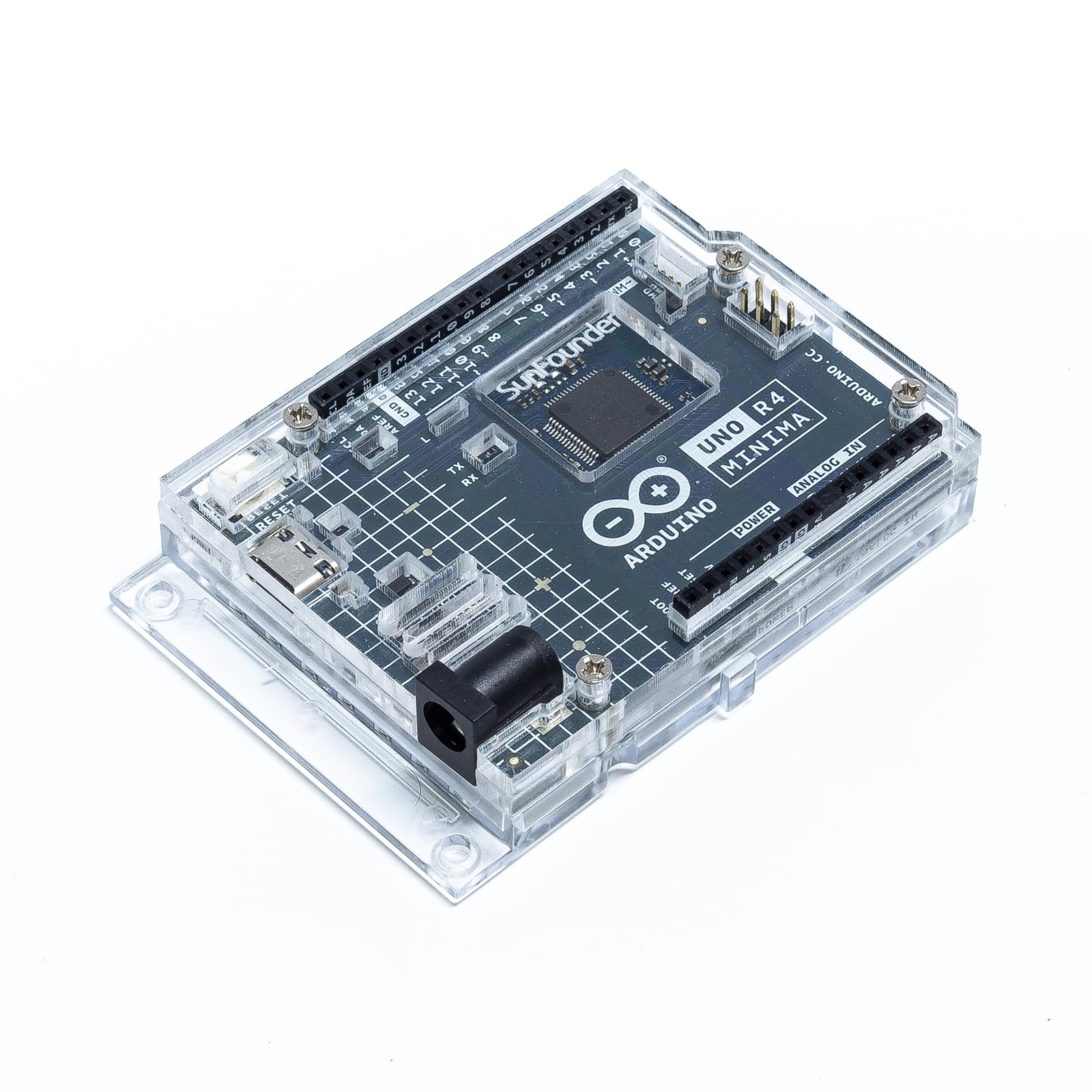 SunFounder Transparent Acrylic Case Compatible with Arduino UNO R4 Minima (Original Bottom Case NOT Included)