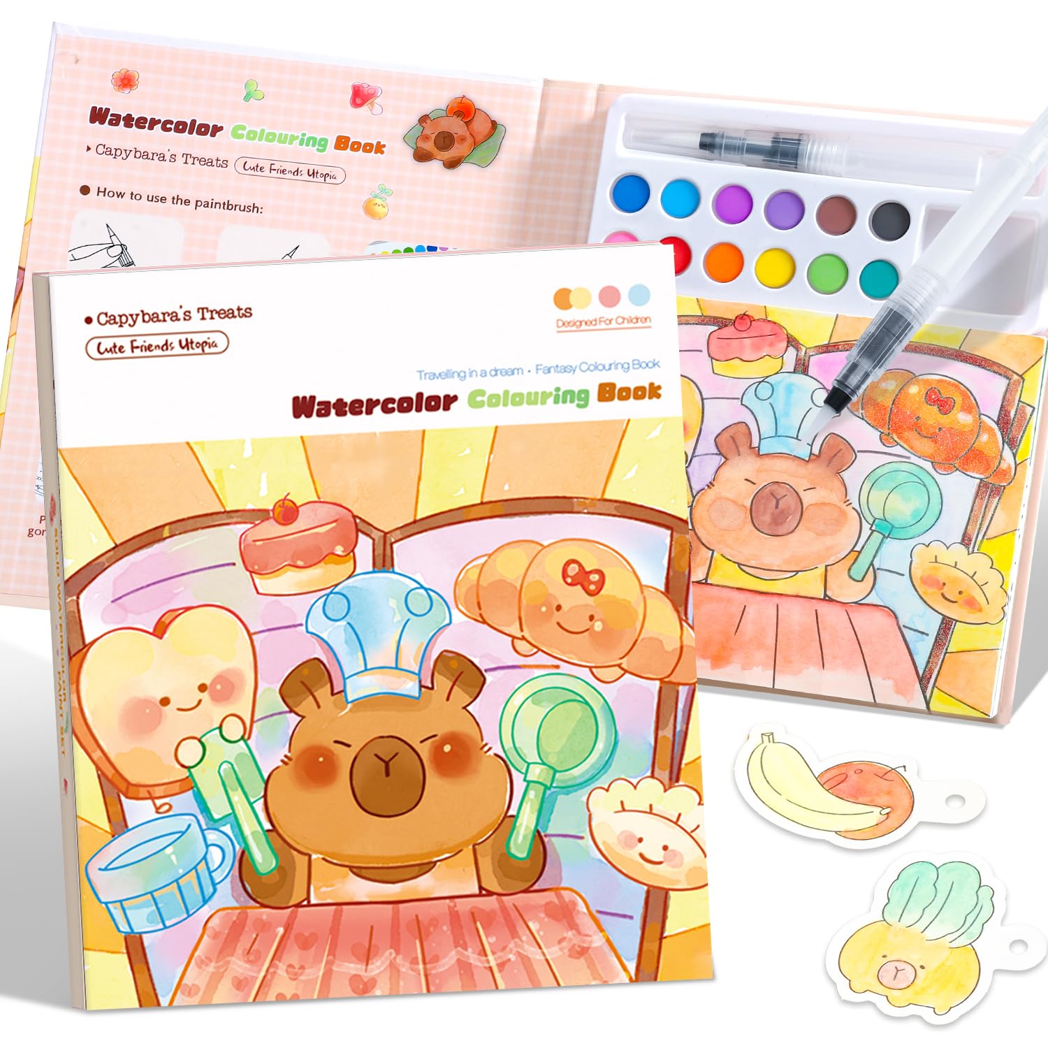 FloralGrace capybara Paint With Water Colouring Activity Book Water Reveal Colouring Pages Creative Art Activity Book