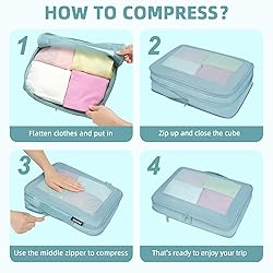 BAGAIL 4 Set/6 Set/8 Set Compression Packing Cubes