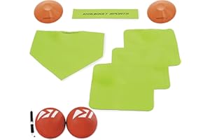 RUKKET SPORTS Rukket Kickball Set with Bases | Rubber Throw Down Plates and Kick Ball | Perfect for Kids and Adults | Playground and Backyard Game | Air Pump and Foul Line Cones