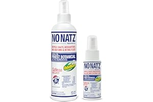 No Natz Botanical Bug Repellent, Effective for Gnat, Mosquito, and Biting Flies, Hand-Crafted and DEET-Free, Non-Greasy Formula, 8 Ounce and 2 Ounce Spray Bottle, 2-Pack