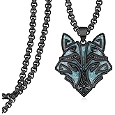 Sbzxbt Wolf Necklace for Men 925 Sterling Sliver Turquoise Wolf Necklace Viking Turquoise Jewelry Gifts for Men Women