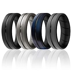 ROQ Silicone Rubber Wedding Ring for Men, Comfort
