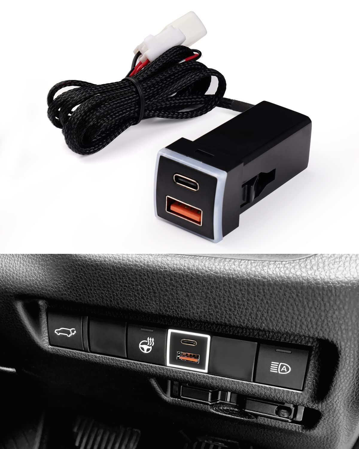 Mua Jiooy Toyota USB Port qc3.0+pd Typec Noah Voxy 90 Series Rise RAV4