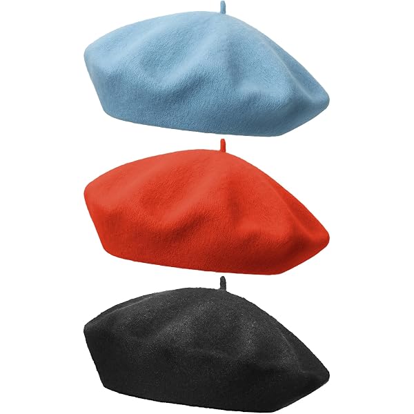 QUACOWW 4 Pieces 4 Colors Beret Hat French Style Elegant 