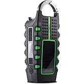 Eton - Scorpion II Rugged Multipowered Portable Emergency Weather Radio & Flashlight Green, Hand Crank, LED Flashlight, Smart