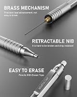 Nicpro 2 Pcs Mechanical Pencils 0.5mm 0.7mm with Case MP1000 Set view 8
